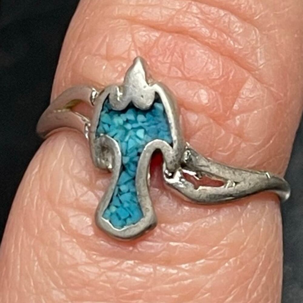 Vintage Native American Sterling Silver Thunderbird Ring sz 5.25